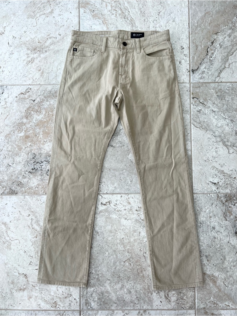 AG Adriano Goldschmied Protégé Classic Straight Leg Twill Linen Pant Khaki 30x32 - Picture 11 of 12